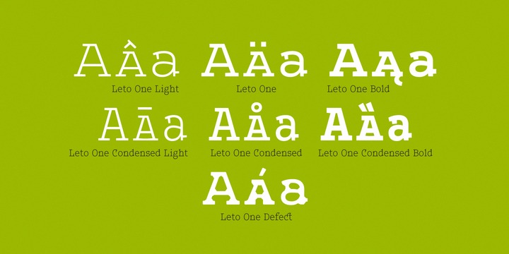 Przykład czcionki Leto One Condensed Light