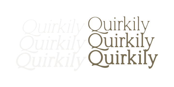 Przykład czcionki Quirkily Light Italic