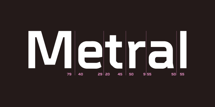 Przykład czcionki Metral
