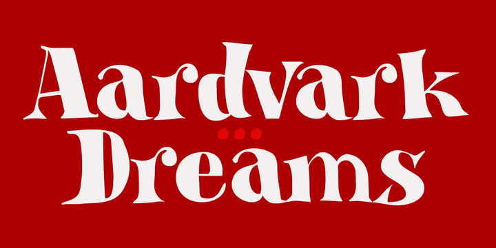 Przykład czcionki Aardvark Dreams