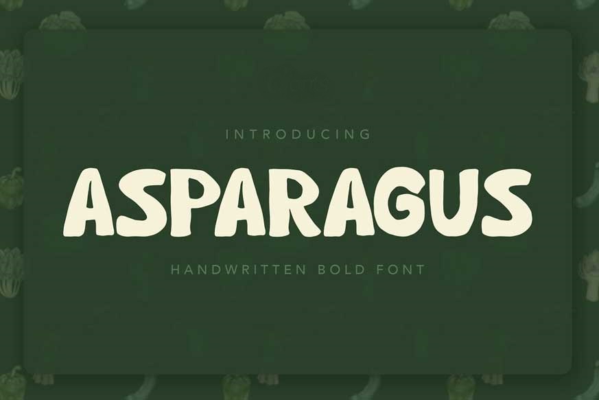 Przykład czcionki Asparagus