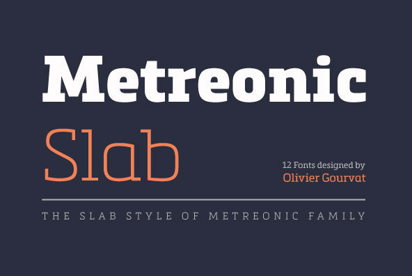 Przykład czcionki Metronic Slab Pro
