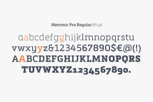 Przykład czcionki Metronic Slab Pro Light Italic