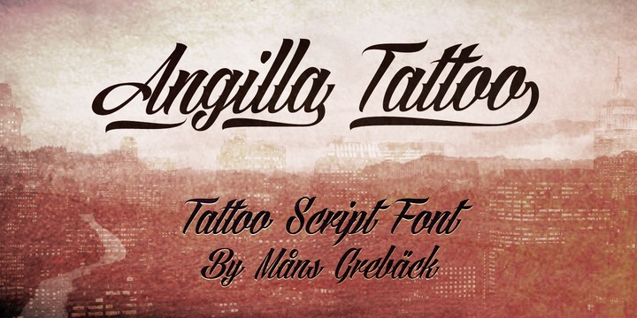 Przykład czcionki Angilla Tattoo