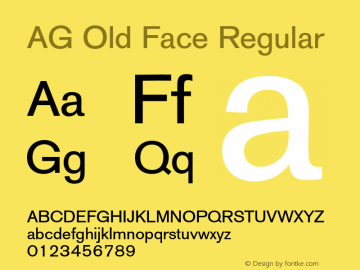 Przykład czcionki AG Old Face