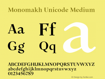 Przykład czcionki Monomakh Unicode