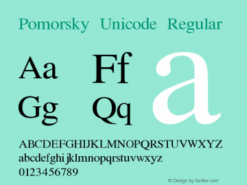 Przykład czcionki Pomorsky Unicode