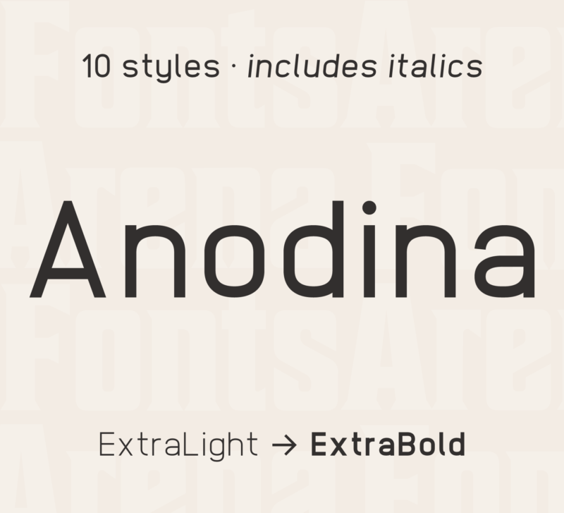 Przykład czcionki Anodina Extra Light