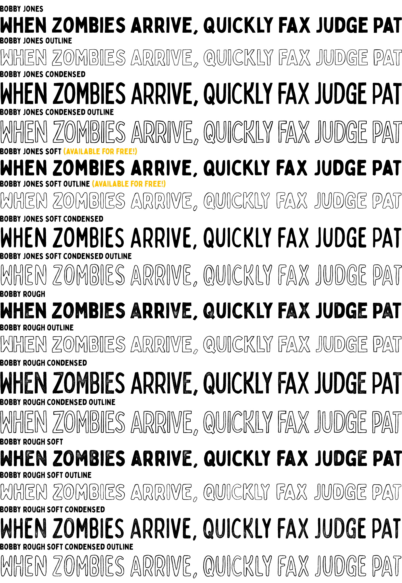 Przykład czcionki Bobby Rough Soft Outline