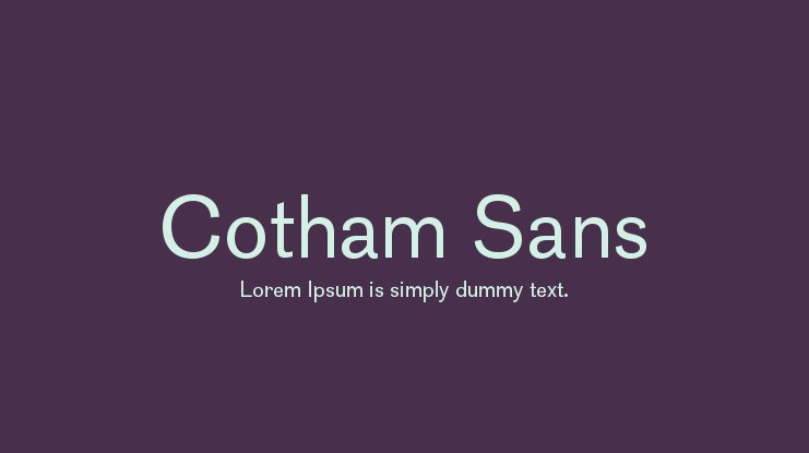 Przykład czcionki Cotham Sans Regular