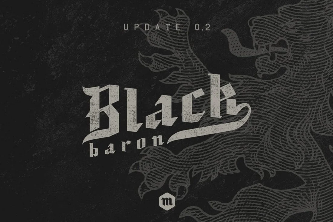 Przykład czcionki Black Baron