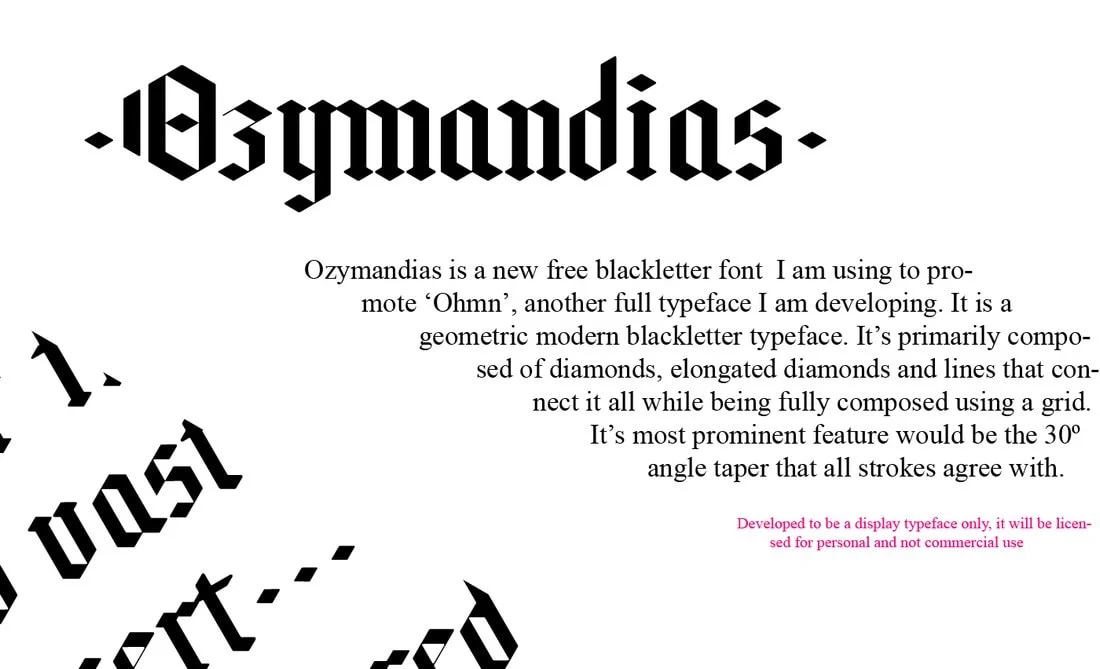 Przykład czcionki Ozymandias Regular