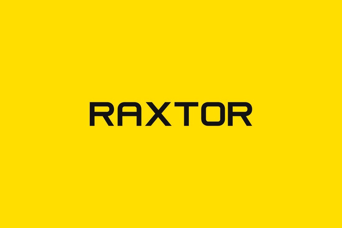 Przykład czcionki Raxtor Italic