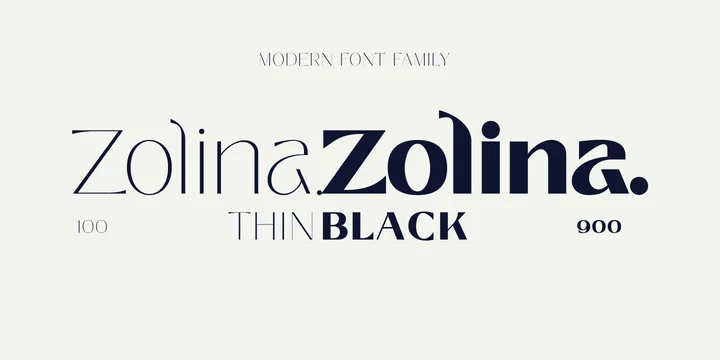 Przykład czcionki Zolina Extra Bold