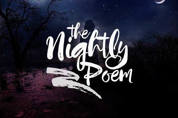 Przykład czcionki Nightly Poem Regular