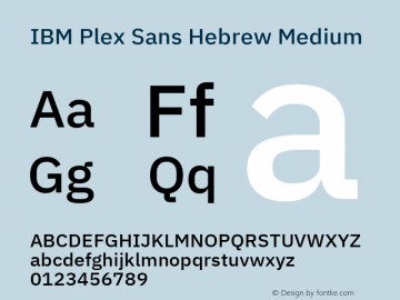 Przykład czcionki IBM Plex Sans Hebrew