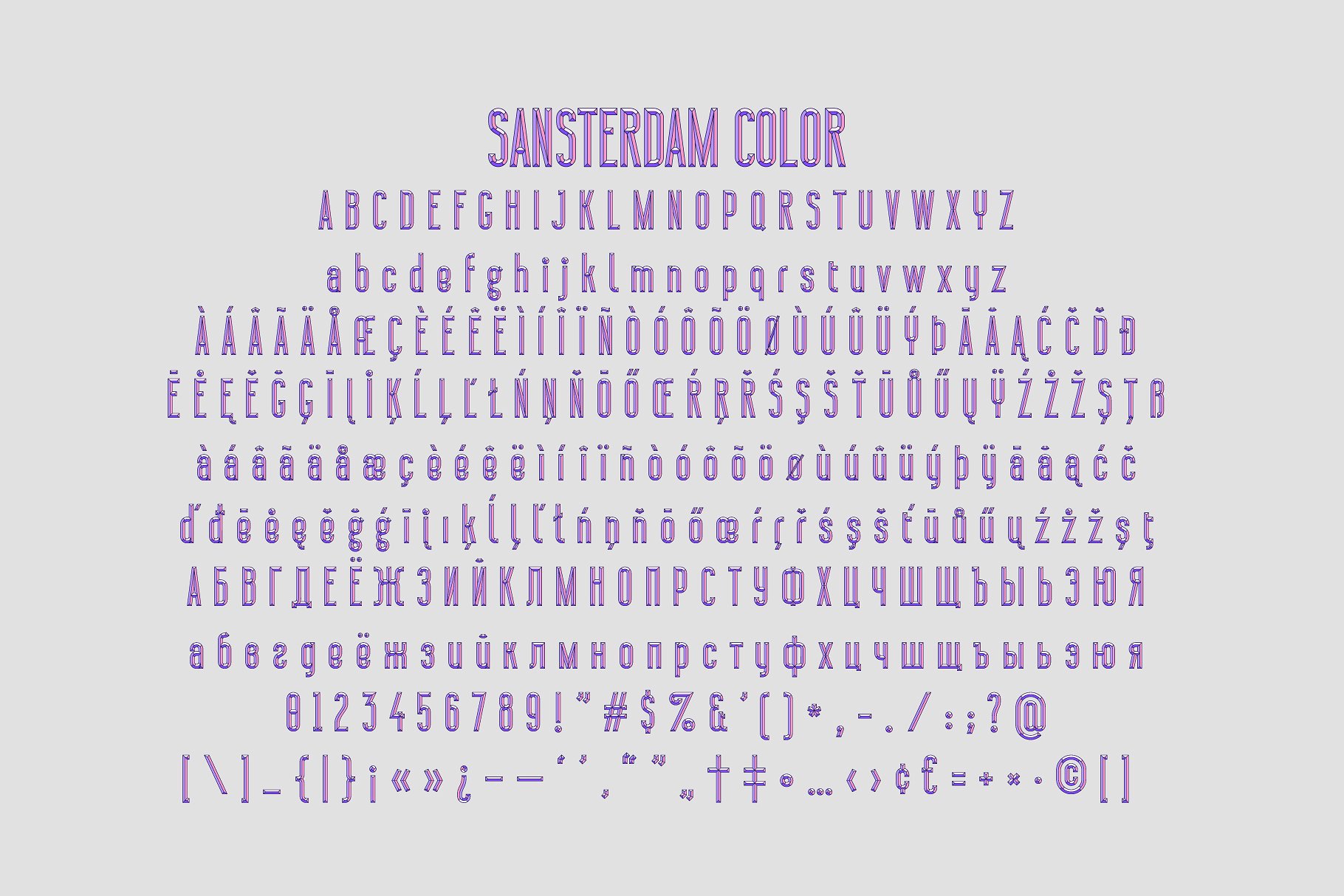 Przykład czcionki Sansterdam Color R Regular