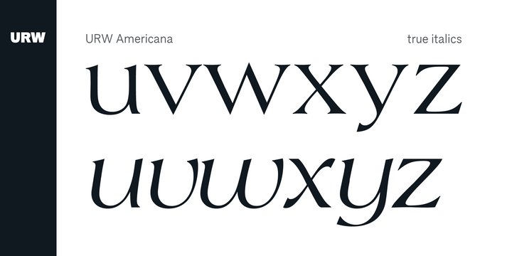 Przykład czcionki Americana Italic