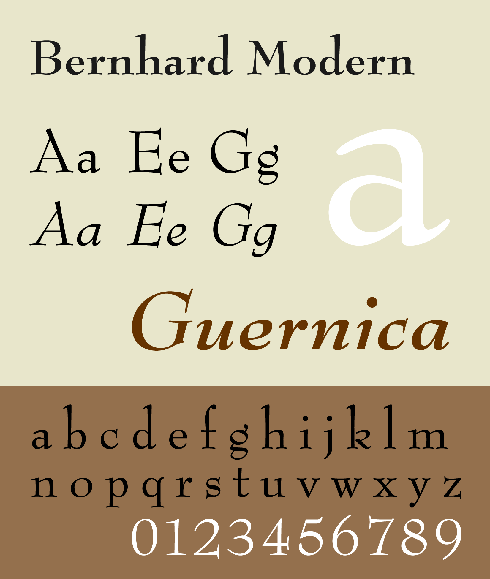 Przykład czcionki Bernhard Modern Italic