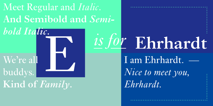 Przykład czcionki Ehrhardt Italic