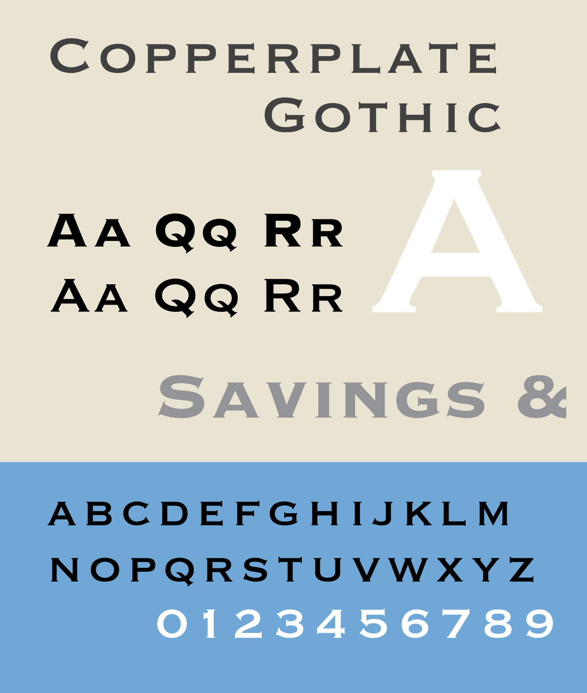 Przykład czcionki Copperplate Gothic 32AB