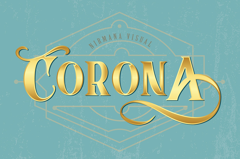 Przykład czcionki Corona