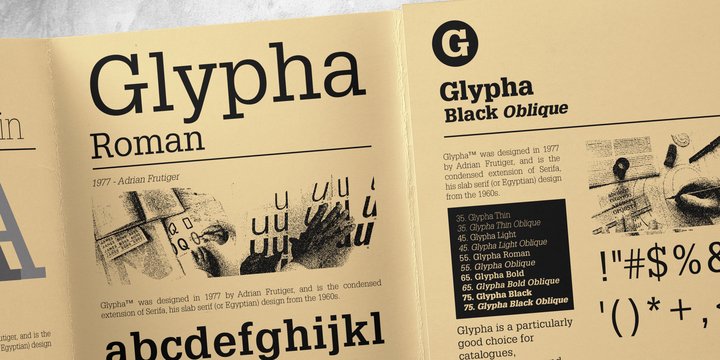 Przykład czcionki Glypha Black