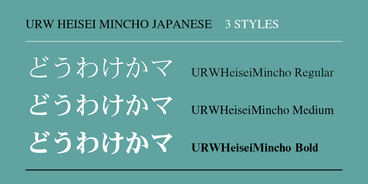 Przykład czcionki Heisei Mincho W5