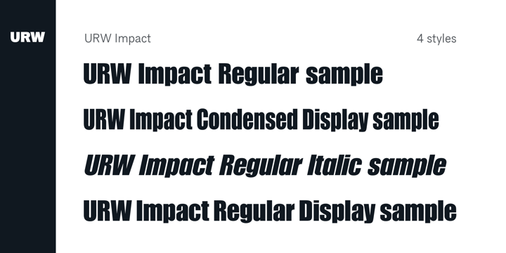 Przykład czcionki Impact Regular