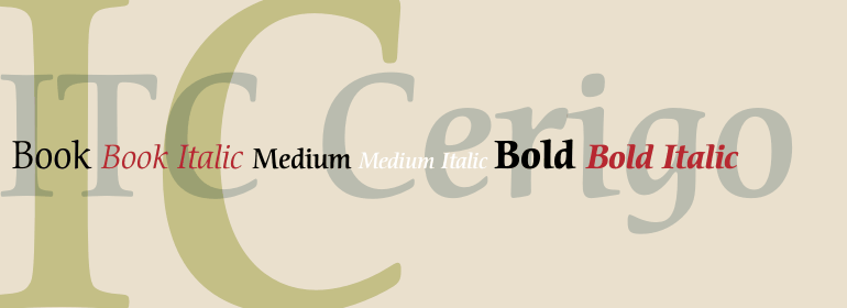 Przykład czcionki ITC Cerigo Medium Italic