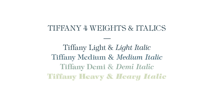 Przykład czcionki ITC Tiffany Heavy