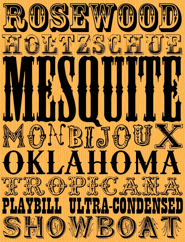 Przykład czcionki Mesquite Regular