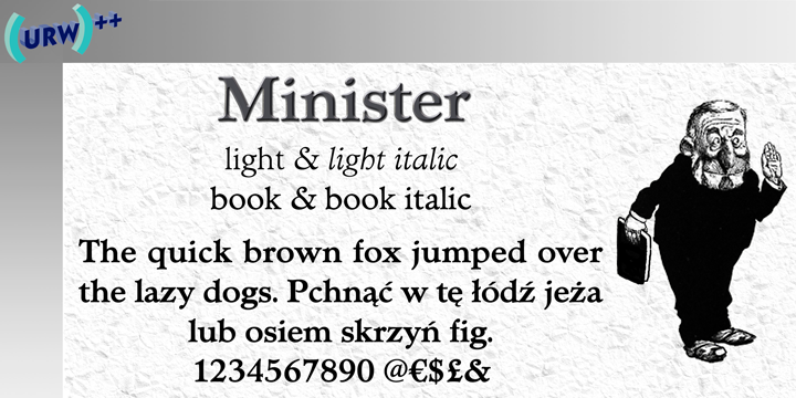 Przykład czcionki Minister Book Italic