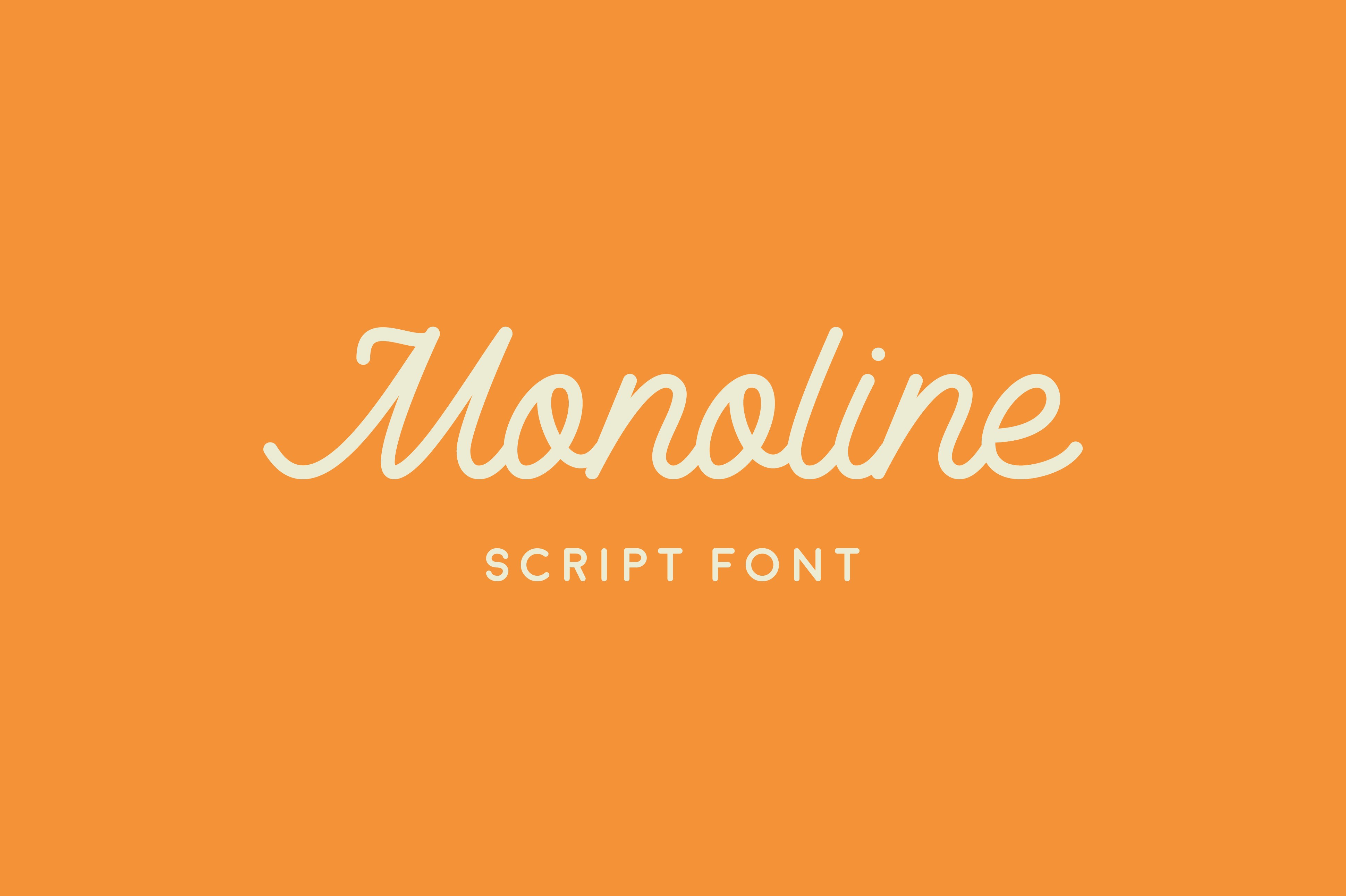 Przykład czcionki Monoline Script Regular