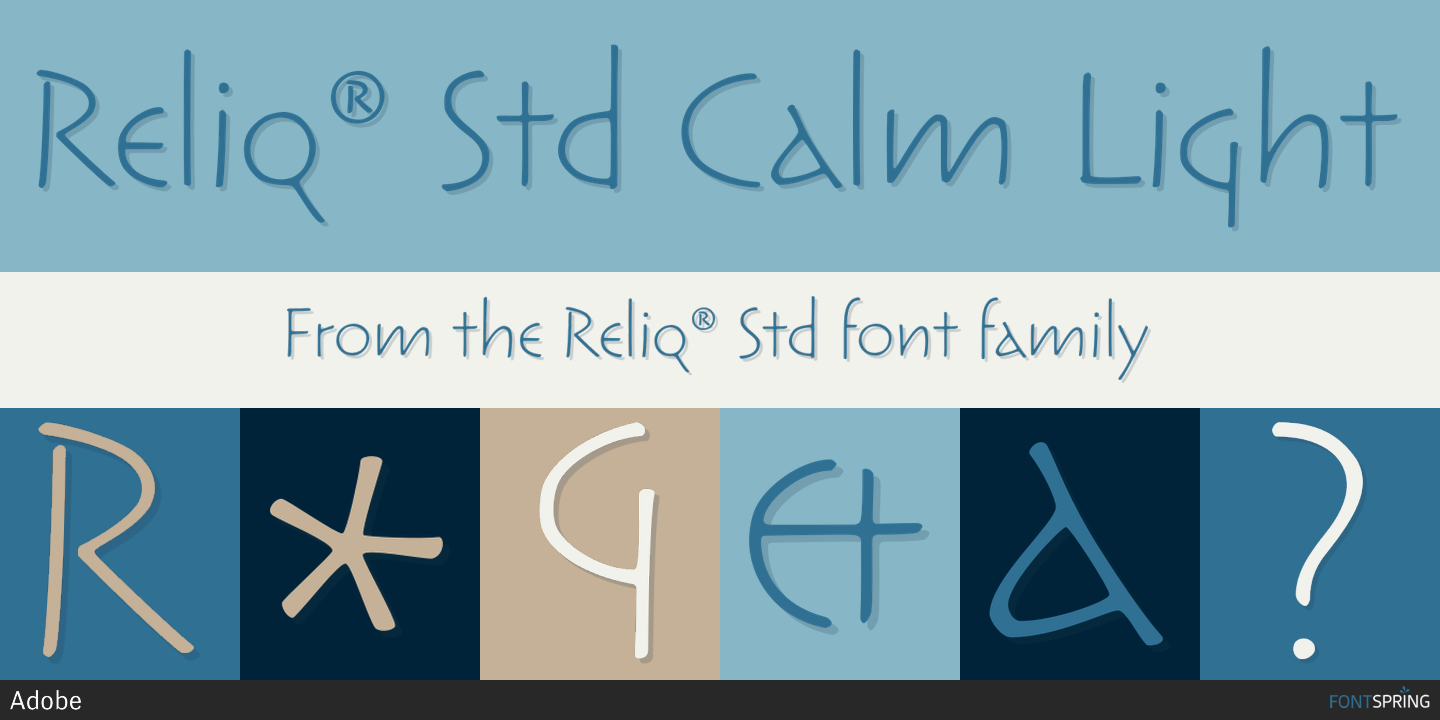 Przykład czcionki Reliq Bold Calm