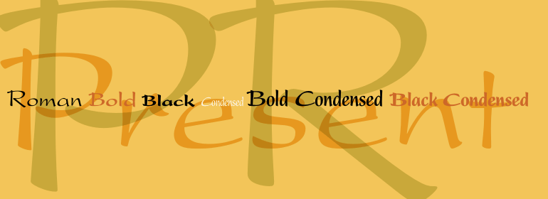 Przykład czcionki Present Bold Condensed