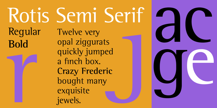 Przykład czcionki Rotis Semi Sans