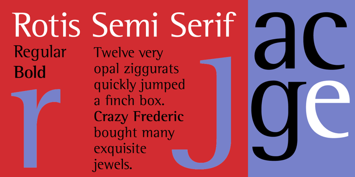 Przykład czcionki Rotis Semi Serif Regular