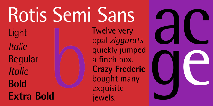 Przykład czcionki Rotis SemiSans Light Italic