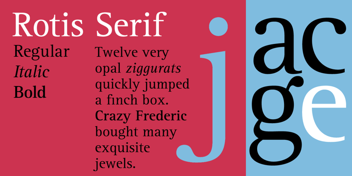 Przykład czcionki Rotis Serif Italic