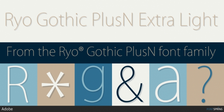 Przykład czcionki Ryo Gothic PlusN Extra Light