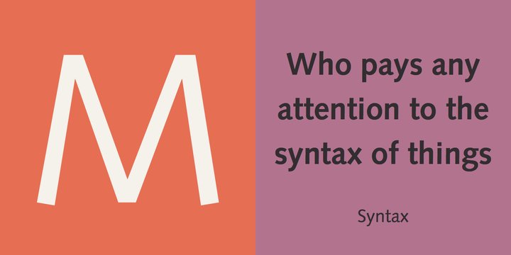 Przykład czcionki Syntax Roman