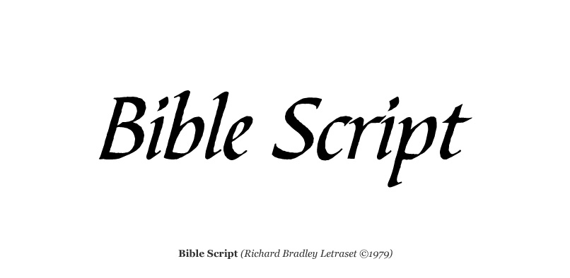 Przykład czcionki Bible Script Flourishes Let Plain