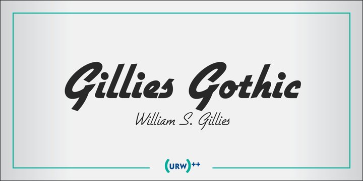 Przykład czcionki Gillies Gothic