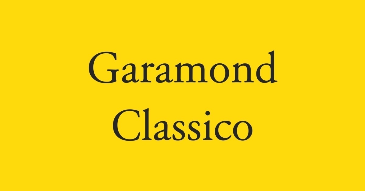 Przykład czcionki Garamond Classico