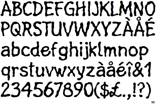 Przykład czcionki Linotype Fluxus