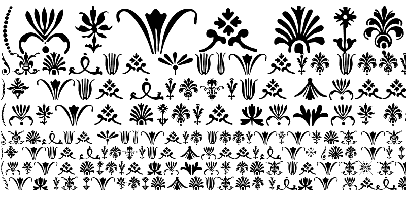 Przykład czcionki Calligraphic Ornaments
