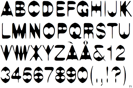 Przykład czcionki Linotype Alphabat