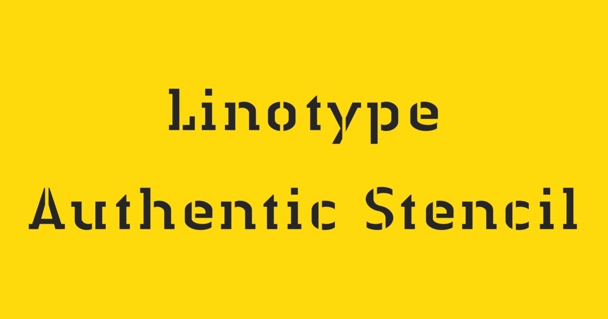Przykład czcionki Linotype Authentic Stencil