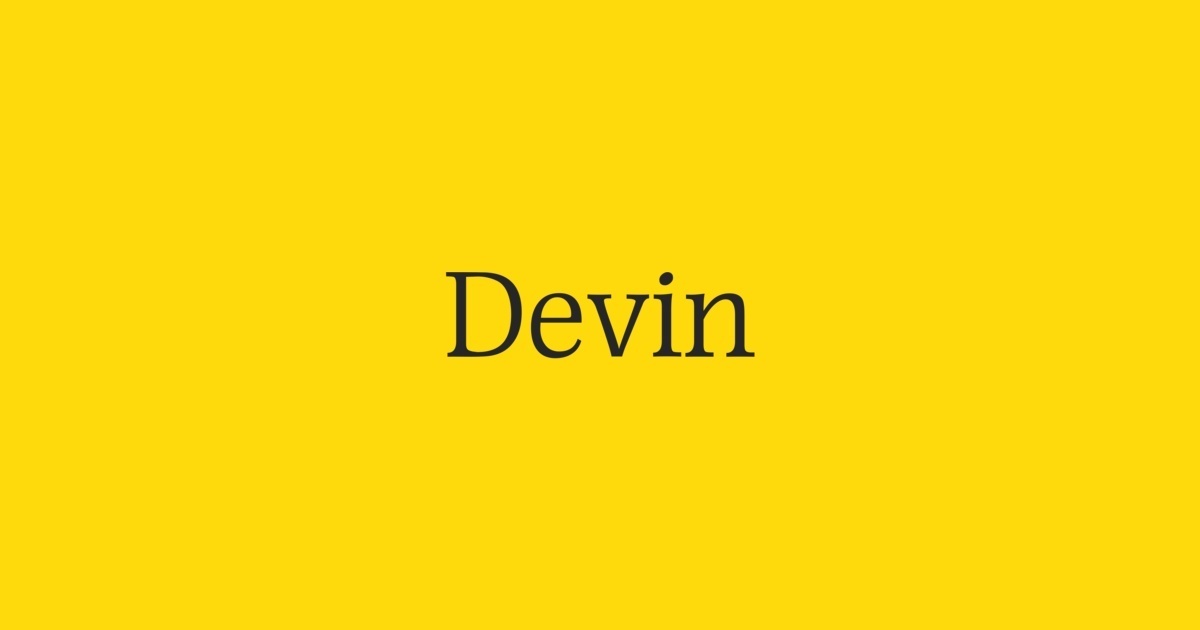 Przykład czcionki Devin